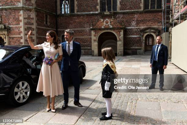 Crown Princess Mary and Crown Prince Frederik of Denmark arrive to the exhibition opening of "The Faces of the Queen" celebrating Queen Margrethe II...