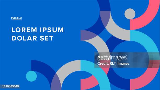 presentation title slide design template with retro midcentury geometric graphics - backgrounds stock illustrations