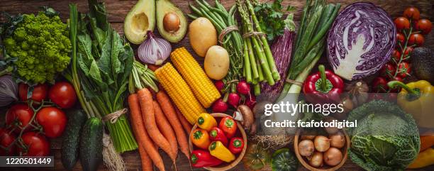 pancarta de verduras orgánicas frescas. - cebolla fotografías e imágenes de stock