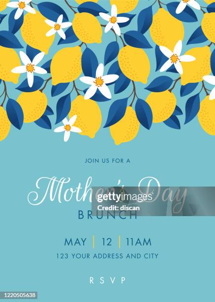 mothers day themed invitation design template. - mothers day border stock illustrations