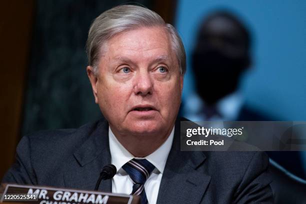 Chairman Lindsey Graham attends a Judiciary Committee hearing in the Dirksen Senate Office Building on June 16, 2020 in Washington, D.C. The...