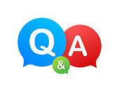 Question and Answer Bubble Chat on white background. Vector stock illustration.