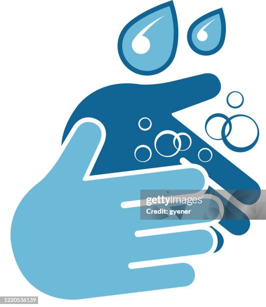 washing hands sign - clean hands stock illustrations