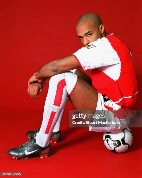 Thierry Henry at the Arsenal Training Ground on February 8, 2003 in St. Albans, England.