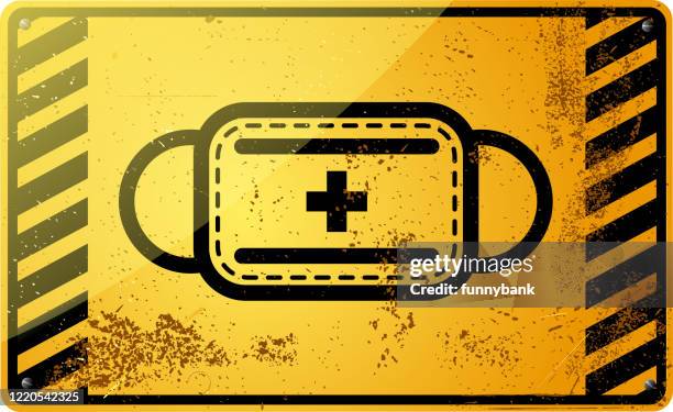 medical mask sign - smog icon stock illustrations