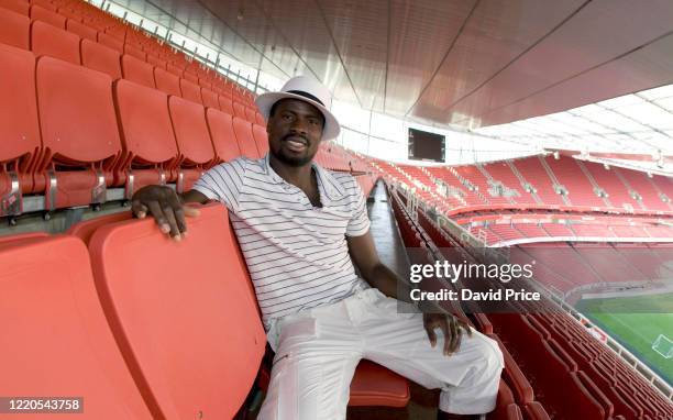 Emmanuel Eboue of Arsenal during an Arsenal Magazine photoshoot at Emirates Stadium on May 7, 2008 in London, England.