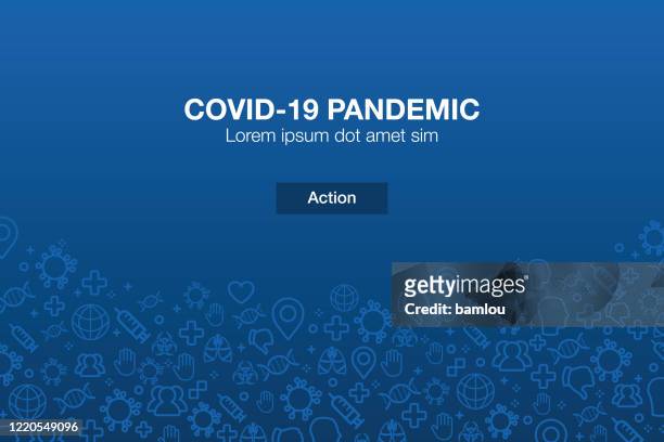 illustrazioni stock, clip art, cartoni animati e icone di tendenza di sfondo mosaico icone pandemia con invito all'azione - flu