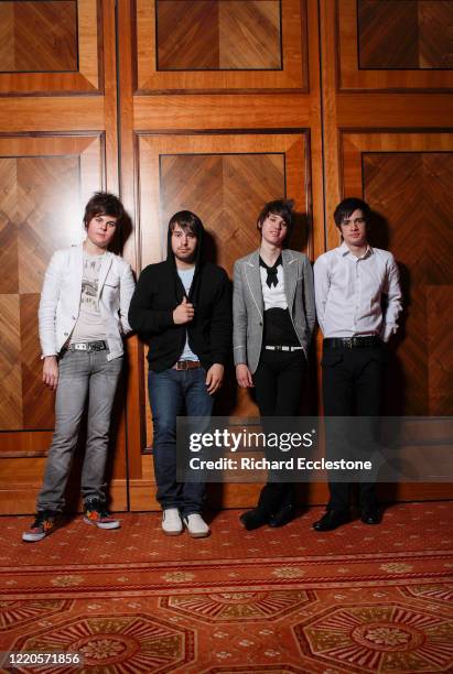 American pop rock band Panic! at the Disco, United Kingdom, 2006. Line up includes Brendon Urie, Ryan Ross, Spencer Smith and Jon Walker.