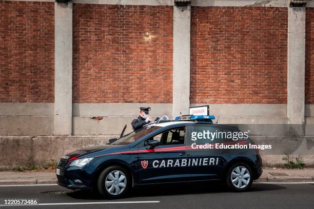 Covid-19 emergency, carabinieri checks during the lockdown, legnano, italy.
