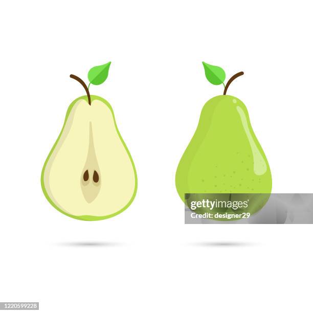 illustrations, cliparts, dessins animés et icônes de pears cartoon icon vector design. - poire