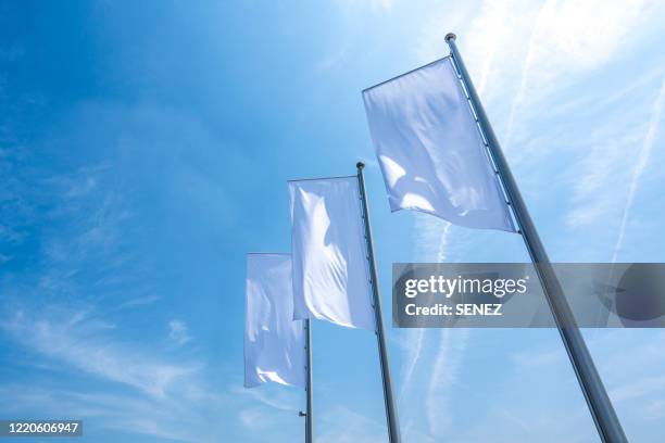 low angle view of white flag - white flag stock pictures, royalty-free photos & images