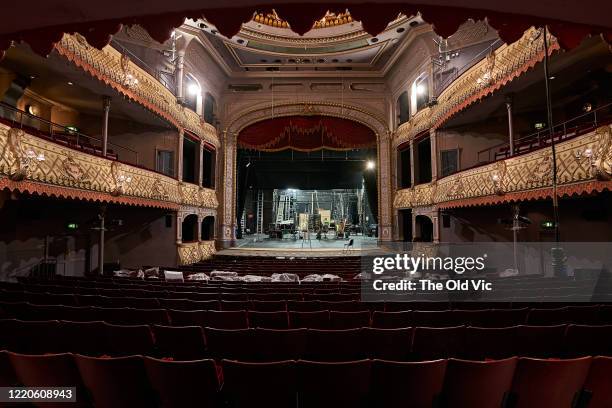 General view of a deserted Old Vic Theatre, the current home of 'LUNGS' directed by Matthew Warchus on June 9, 2020 in London, England. London's...