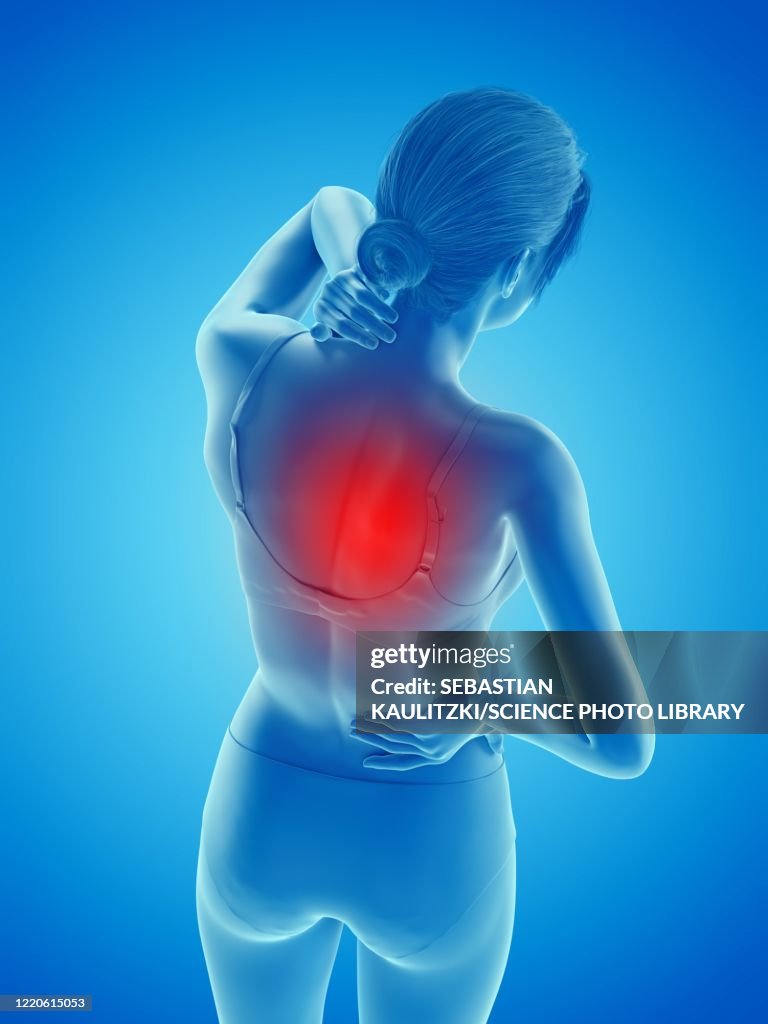 Woman With Backache Illustration High-Res Vector Graphic - Getty Images
