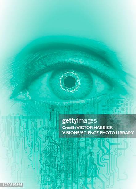 facial recognition, illustration - retinal scan stock illustrations