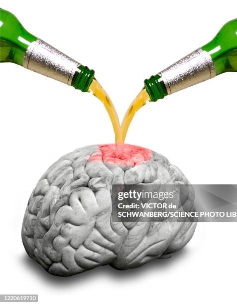 effect of alcohol on the brain, conceptual image - rubbing alcohol stock-grafiken, -clipart, -cartoons und -symbole