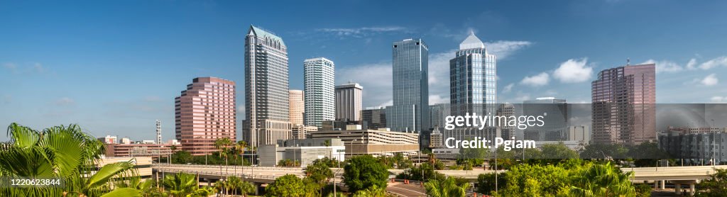 Tampa Florida USA downtown city skyline in the morning