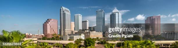 tampa florida usa downtown city skyline in the morning - tampa day stock pictures, royalty-free photos & images