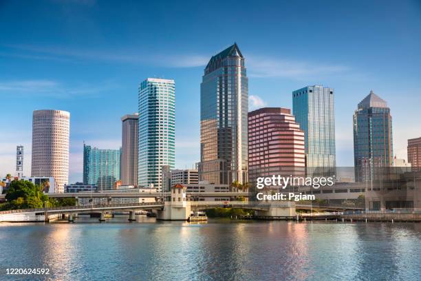 tampa florida usa downtown city skyline in the morning - tampa day stock pictures, royalty-free photos & images