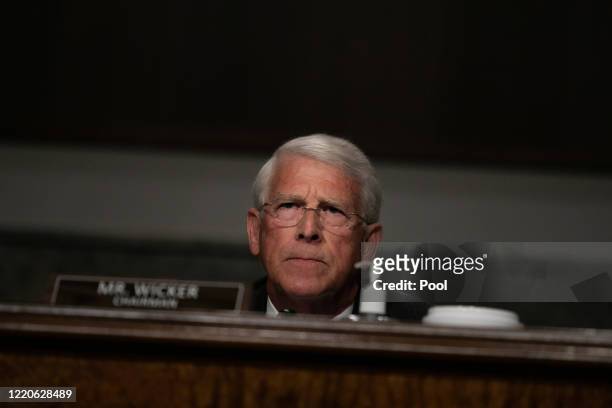Senate Commerce, Science and Transportation Committee Chairman Roger Wicker presides over a hearing examining safety certification of jetliners...