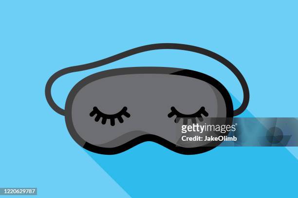 sleeping mask flat - one eyed stock illustrations