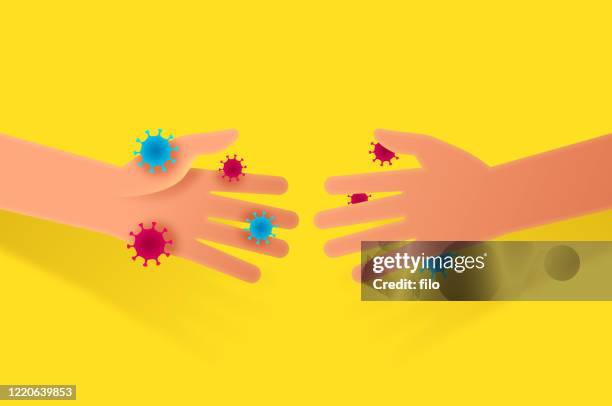 coronavirus handshake - corona virus vector stock illustrations