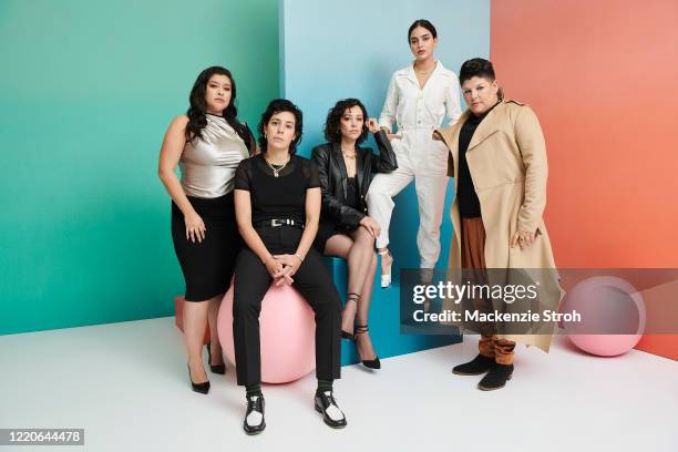 Cast of 'Vida' from left, Chelsea Rendon, Roberta Colindrez, Mishel Prada, Melissa Barrera and Ser Anzoategui are photographed for Entertainment...