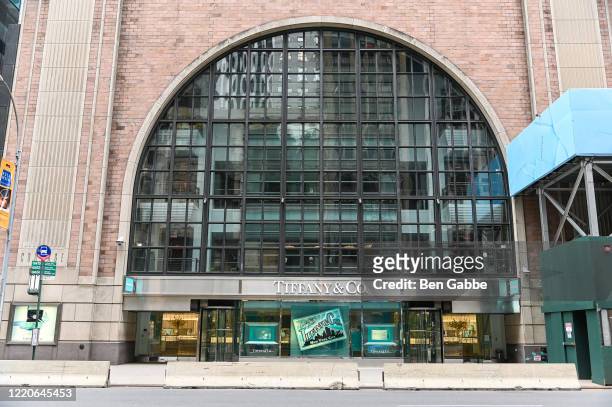 Tiffany & Co.'s flagship store is closed during the COVID-19 pandemic on April 23, 2020 in New York City. COVID-19 has spread to most countries...