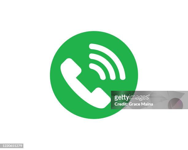 telefonanrufempfänger-symbol in einem kreisvektor - telefonhörer freisteller stock-grafiken, -clipart, -cartoons und -symbole