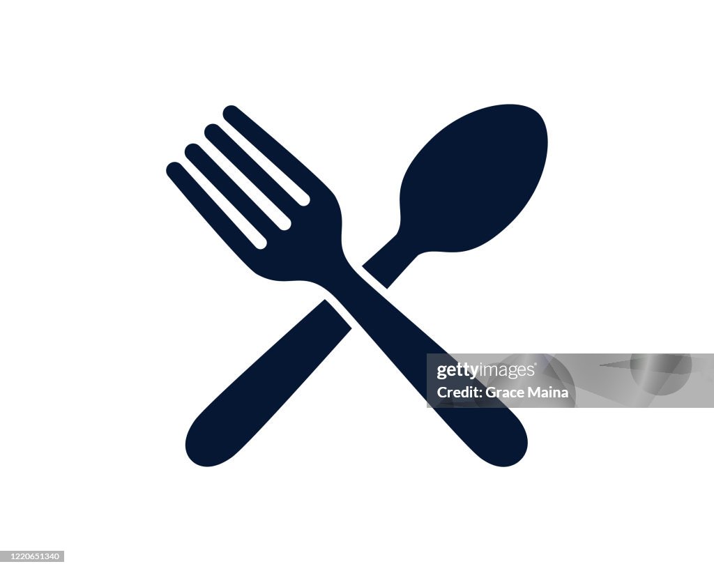 Table knife and fork utensils indicating a diner or food vector