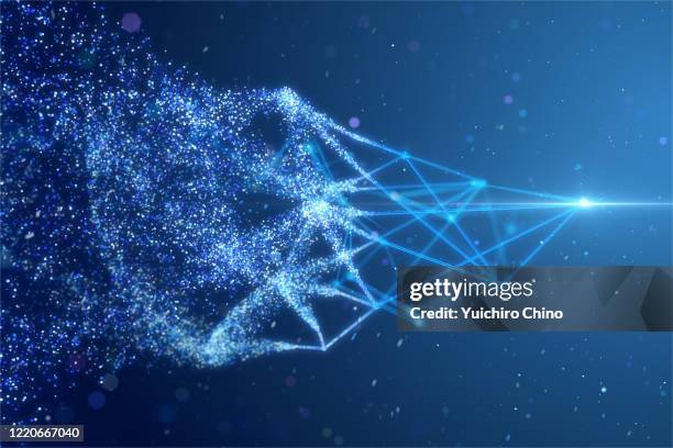 particle and wire frame network - structure physique photos et images de collection