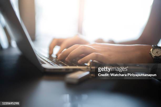 young women being used computer. technology concept. - omnichannel retail stock pictures, royalty-free photos & images