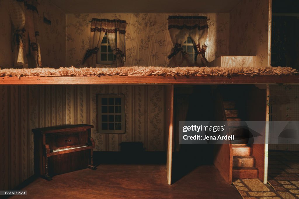 Dollhouse: Conceptual image for home security, foreclosure and the housing market crisis