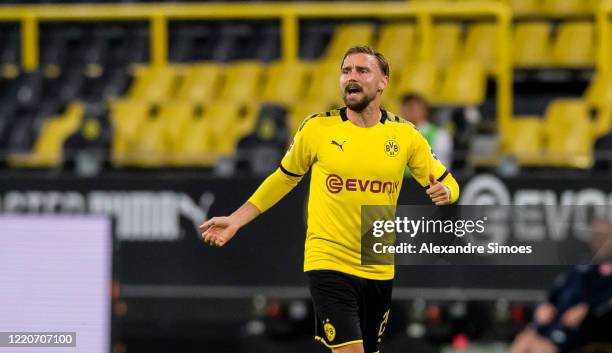 Marcel Schmelzer of Borussia Dortmund in action during the Bundesliga match between Borussia Dortmund and 1. FSV Mainz 05 at the Signal Iduna Park on...