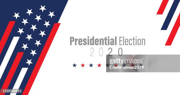 usa-wahl 2020 mit stars und streifen hintergrund - politische wahl stock-grafiken, -clipart, -cartoons und -symbole