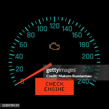 Check Engine Speedometer Cake Check Engine Light On Speedometer Display High-Res Vector Graphic ...