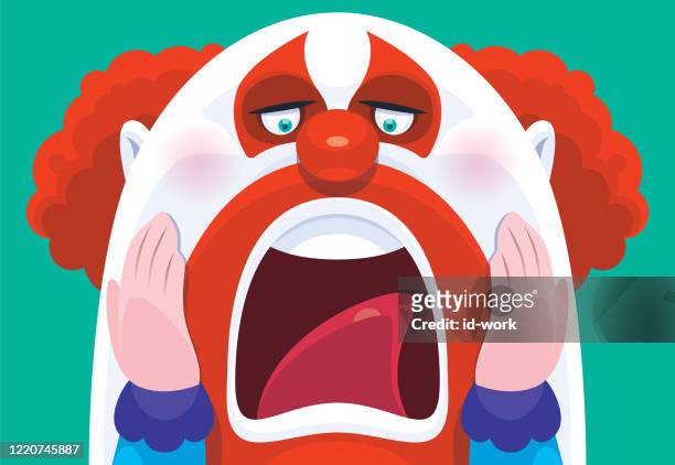 scary clown screaming - clown stock illustrations