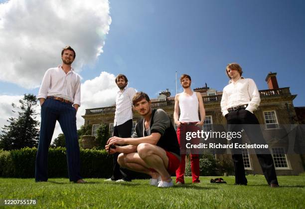 English rock band The Feeling, group portrait, United Kingdom, 2007. The line up includes Dan Gillespie Sells, Richard Jones, Kevin Jeremiah, Ciaran...