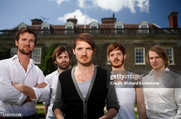 English rock band The Feeling, group portrait, United Kingdom, 2007. The line up includes Dan Gillespie Sells, Richard Jones, Kevin Jeremiah, Ciaran...