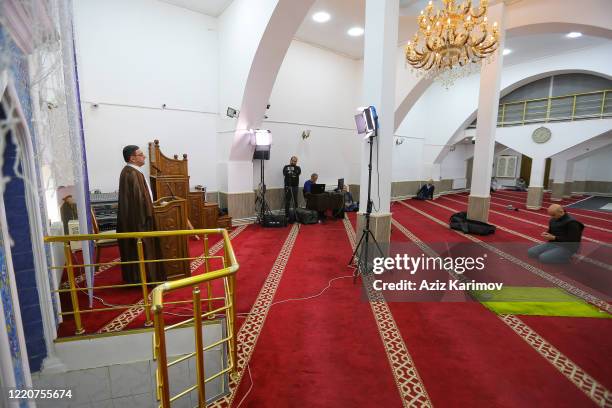 Theologian, Imam-jamaat of the mosque "Meshedi Dadash" Haji Shahin Hasanli Livestream in Facebook for Muslim community to pray from home, Baku,...