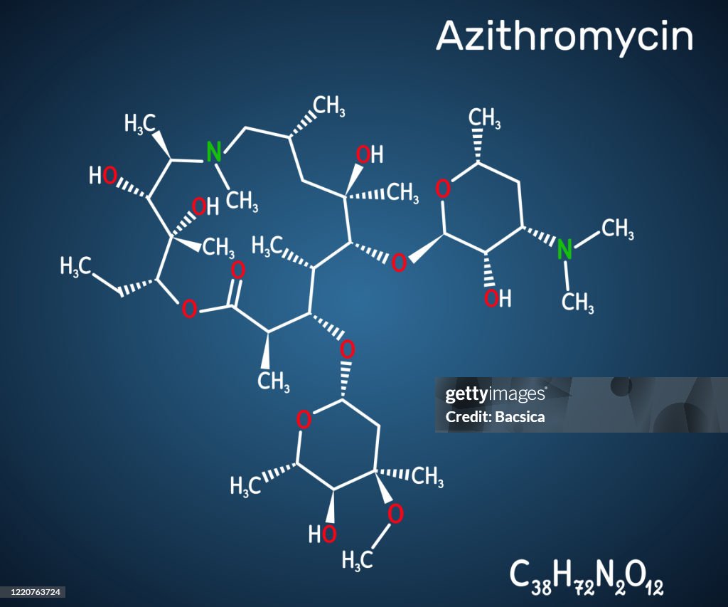 Azomycin Structure Azithromycin Molecule It Is Macrolide Antibiotic Сombination Of ...