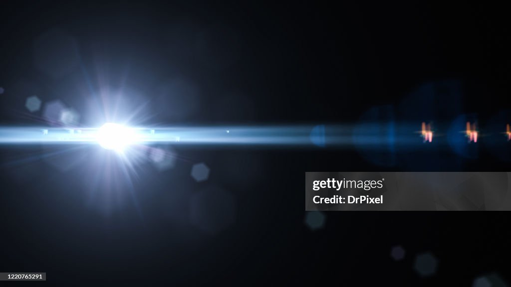 Lens Flare on Black Background
