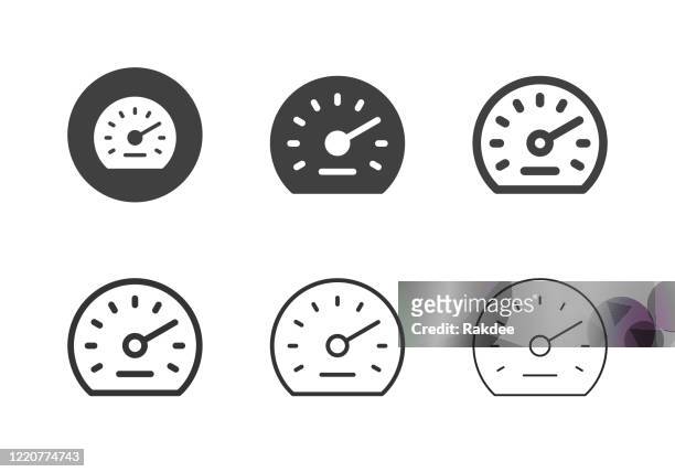 auto meter icons - multi series - super slow motion stock illustrations