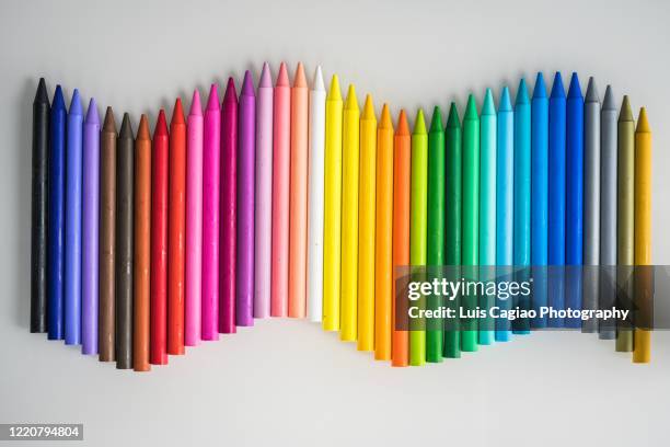 colored crayons - crayon art stock pictures, royalty-free photos & images