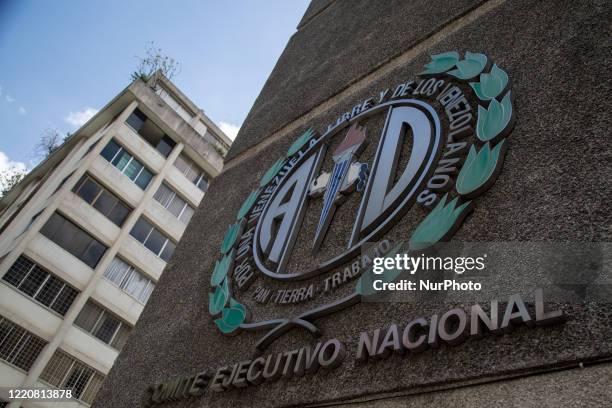 Headquarters of the Accion Democratica in Caracas on June 17, 2020. Juan Guaido accused the government of trying to manipulate the upcoming elections...