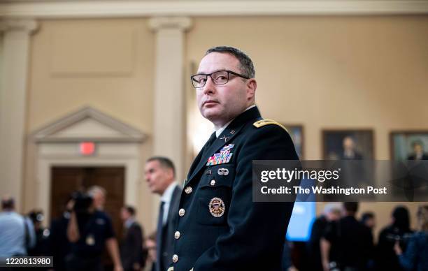 Lt. Col. Alexander Vindman and Jennifer Williams, Special Advisor for Europe and Russia Office of the Vice President, appear before the House...