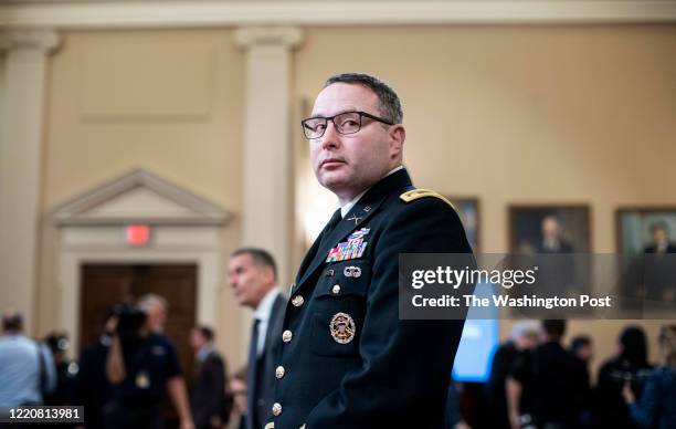 Lt. Col. Alexander Vindman and Jennifer Williams, Special Advisor for Europe and Russia Office of the Vice President, appear before the House...