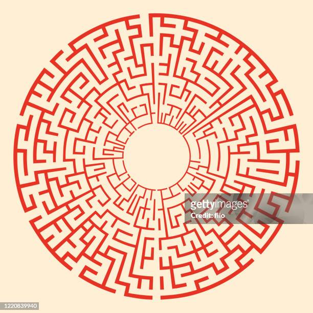 circle maze - mystery stock illustrations