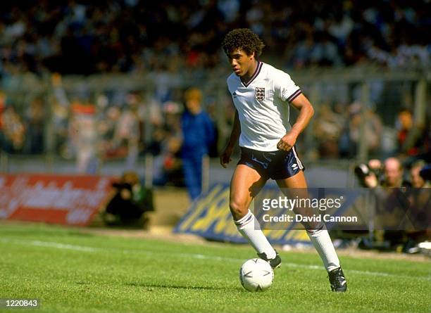 John Barnes of England in action during the international match against USSR played at Wembley Stadium in London, England. USSR won the match 2-0. \...