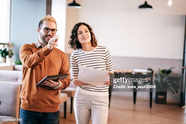 two managers at work in the office - interior design professional stock pictures, royalty-free photos & images