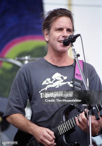 Bob Weir of the Grateful Dead performs at Autzen Stadium on June 23, 1990 in Eugene, Oregon.